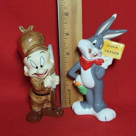 VTG Warner Brothers Elmer Fudd And Bugs Bunny Salt & Pepper Set 1993 - Picture 8 of 16
